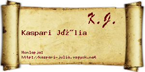 Kaspari Júlia névjegykártya